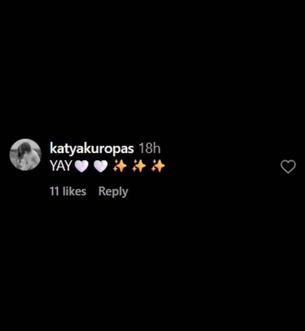 Katya's comment on Seliana Carvalho's Instagram post (Image credit: IG/@seliana_carvalho)